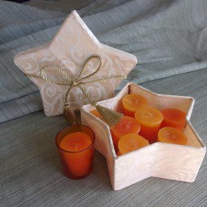 Star Box Gift Set - Golden Cup & 8 Citrus Votive